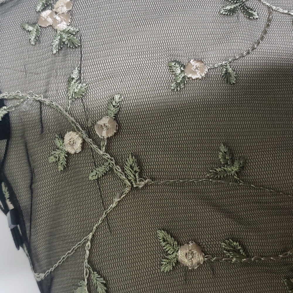 BOOHOO Floral Embroidered Black Mesh Fairy WhimsyGoth Kimono - Picture 8 of 12